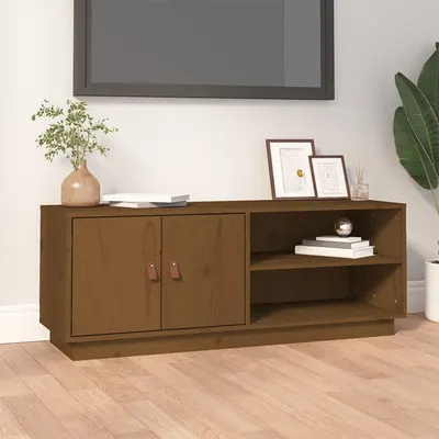 vidaXL Comodă TV, maro miere, 105x34x40 cm, lemn masiv de pin