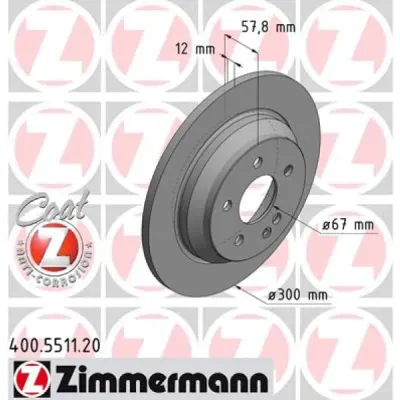 Disc frana ZIMMERMANN 400.5511.20