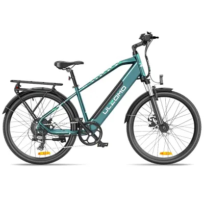 Bicicleta electrica Ulzomo Metro 26 E-bike, 250W, 36V 16Ah, autonomie 100km, viteza maxima 25km/h, Green, 26''