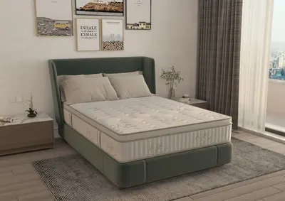 Saltea cu memorie si arcuri Bambus Super Confort Pocket Multilayer 160 x 200 x 25 cm cu husa matlasata