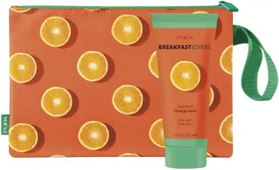 Pupa Breakfast Lovers Lapte de duș Orange Juice, 200 ml + Geantă de toaletă