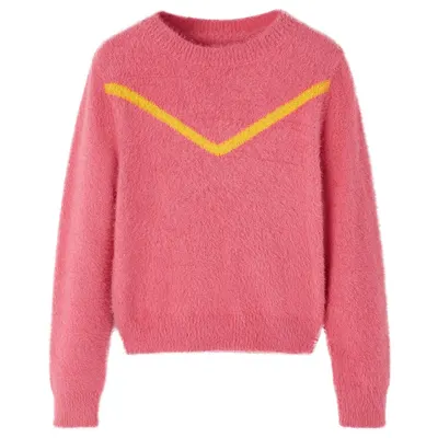 Pulover pentru copii tricotat, roz antichizat, 104