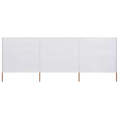 vidaXL Paravan anti-vânt cu 3 panouri, alb nisipiu, 400x80 cm, textil