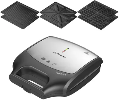 Sandwich-maker Rohnson - R-2687, 1400W, 1 viteză, argintiu/negru