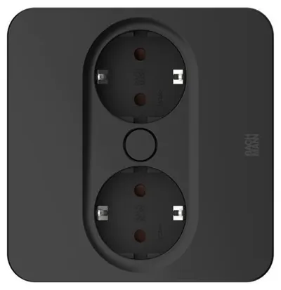 Contact pentru încorporare Bachmann - TWIST 2, 2x Schuko, 2 m, pătrat, negru