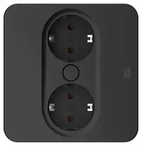 Contact pentru încorporare Bachmann - TWIST 2, 2x Schuko, 2 m, pătrat, negru