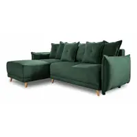 Colțar verde extensibil cu tapițerie din catifea reiată (colț variabil) Lazy Lukka – Miuform