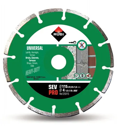 Disc diamantat pt. beton si caramida 115mm, SEV 115 Pro - RUBI-25915