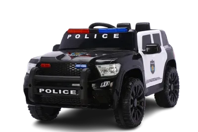 Masinuta electrica de politie, Kinderauto POLICE 911 120W 12V 7Ah premium, neagra
