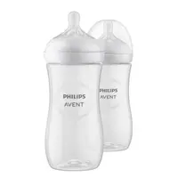 Biberon anticolici, Philips Avent, Natural Response, 330 ml, 3 luni+, 2 bucati, Alb
