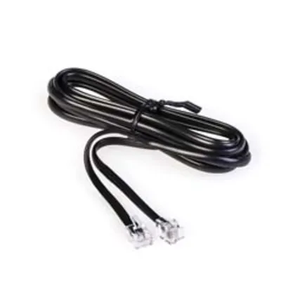 Telephone Cordnstecher 6/4 2m Black Cavo Nero Piatto 4p - 2m