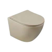 Set vas wc culoare cappuccino, spalare vortex, capac softclose si quick release, rotund, Tavro