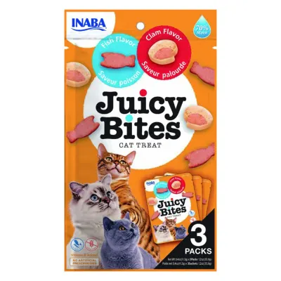 Juicy Bites Recompense pentru Pisici cu Peste si Scoici