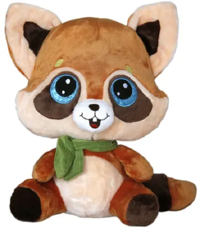 Jucărie de pluș Amek Toys - Raton cu eșarfă verde, 36 cm