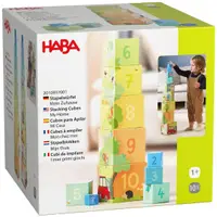 Kit educațional Haba -Cuburi 10 în 1 cu numere și imagini, My Home, 10 piese