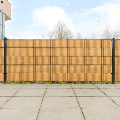 Gossi paravan pentru balcon 10 buc. maro deschis 255x19 cm poliratan