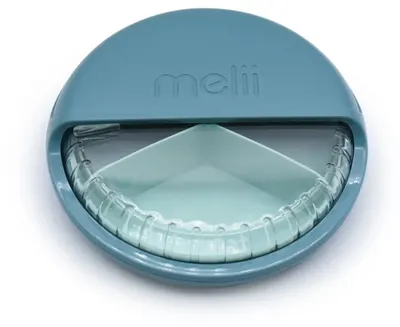 Cutie pentru gustări Melii - Luxe Spin, 3 compartimente, albastră
