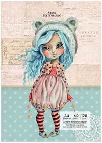 Caiet de schițe Drasca Having a lovely Time - Azura, A4, 60 de coli