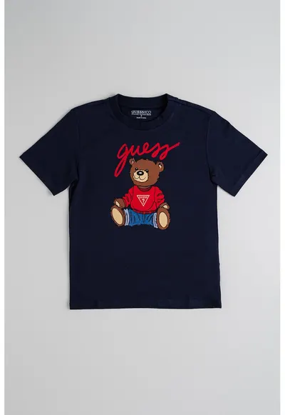 Tricou cu imprimeu grafic - Rosu/Maro/Bleumarin