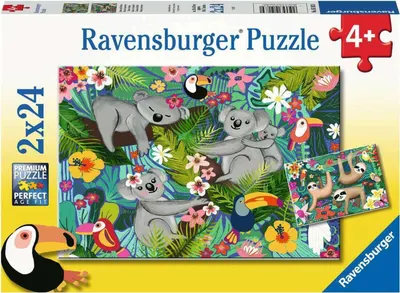 Puzzle pentru copii Ravensburger din 2 x 24 bucăți - Koala și leneși