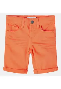 Pantaloni scurti cu talie medie si buzunare -