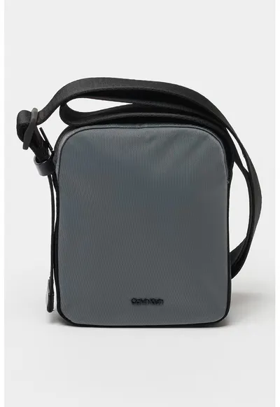 Geanta crossbody cu detaliu logo - Grej