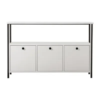 Masă consolă albă cu aspect mat 29,5x120 cm Solace – Kalune Design