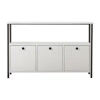 Masă consolă albă cu aspect mat 29,5x120 cm Solace – Kalune Design