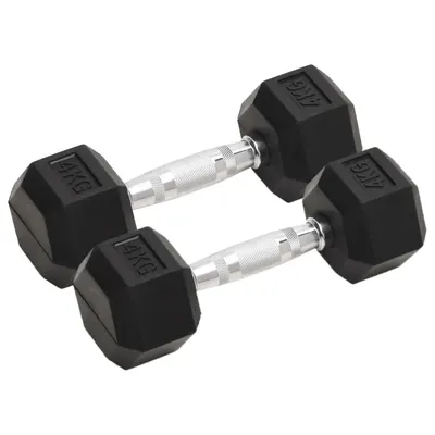 vidaXL Gantere, 2 buc., 4 kg, total fontă