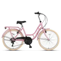 Bicicleta City Umit Stitch Lady, culoare roz, roata 26 , cadru otel, frana V-Brake