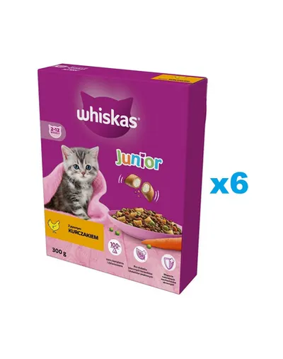 WHISKAS Junior 6x300 g hrana pentru pisoi cu pui delicios