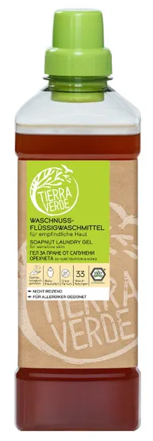 Tierra Verde Eco Soap Nut Laundry Gel - Pentru piele sensibilă, 1 L