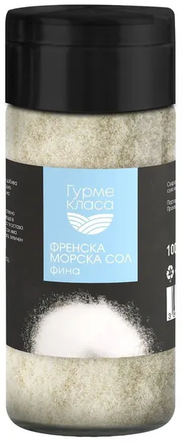 Sare de mare franțuzească, fină, 100 g, Gourmet Clasa