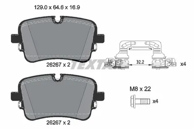 Set placute frana Spate (cu suruburi de ghidare a etrierului de frana), potrivit AUDI A6 ALLROAD C8, A6 C8, A7, A8 D5, E-TRON, Q7, Q8, Q8 E-TRON; VW TOUAREG 2.0-Electric 01.15