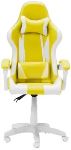 Scaun de gaming Carmen - 6311, alb/galben