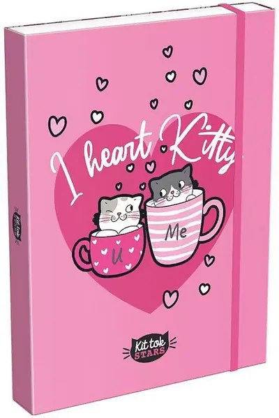 Cutie cu bandă elastică Lizzy Card KitTok Heart Kitty - A4