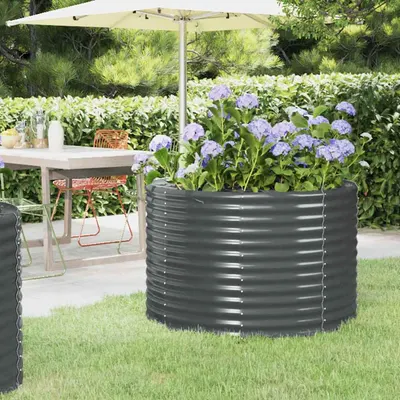 vidaXL Jardinieră, antracit, 100x100x68 cm, oțel galvanizat