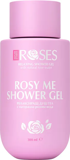 Nature of Agiva Roses Gel de duș relaxant cu apă naturală de trandafiri, 300 ml