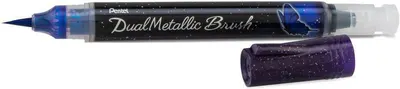 Pensulă Pentel Arts - Dual metallic, violet și albastru