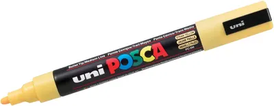 Marker permanent cu varf rotund UNI POSCA - PC-5M, 2.5 mm, galben pai