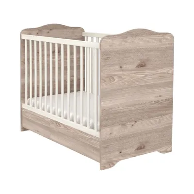 Patut copii din lemn cu sertar Sofia 120x60 cm crem nisip