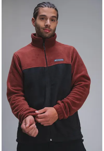 Bluza de trening - pentru trekking Steens Mountai 2.0 - Rosu stins/Gri inchis