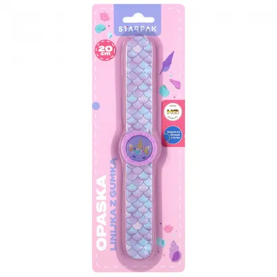 Rigla de cauciuc cu radiera, in forma de ceas, Starpak, 20 cm, Girl