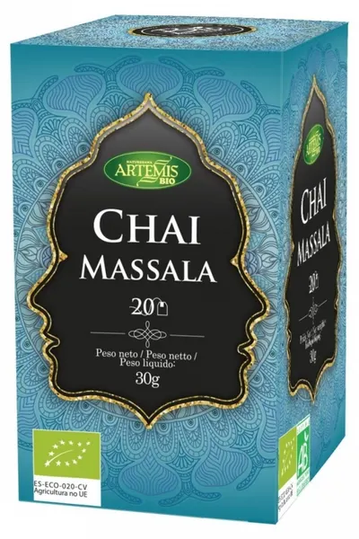 Ceai bio Masala cu condimente, 20 plicuri filtrante, Artemis Bio