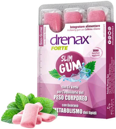 Drenax Forte Slim Dimagrante Gumă de mestecat pentru slăbit, 9 buc, Paladin Pharma
