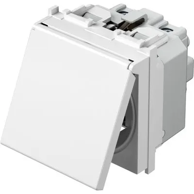 Modul Priza SCHUKO+capac 1P 16A ST IP20 alb, TEM Modul TEM-VM11PP-U