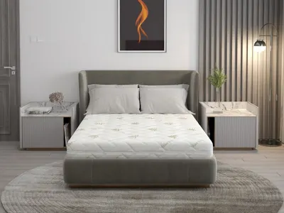 Saltea din spuma poliuretanica Somnart Confort 4Family Aloe Vera 100 x 200 x 14 cm cu husa detasabila