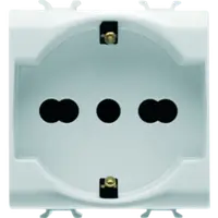 Italian/german Standard Priza 250v Ac - 2p+e 16a Dual Amperage - 2 Modules - White - Chorus