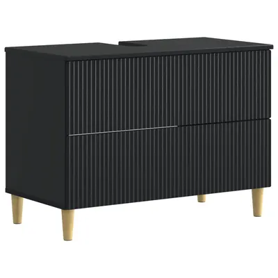 vidaXL Dulap pentru Chiuveta de Baie ARNHEM Negru 82 x 41 x 59 cm