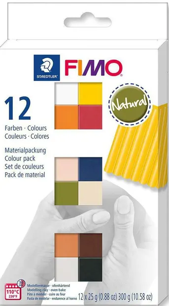 Set de lut Staedtler Fimo Soft - Natural, 12 culori